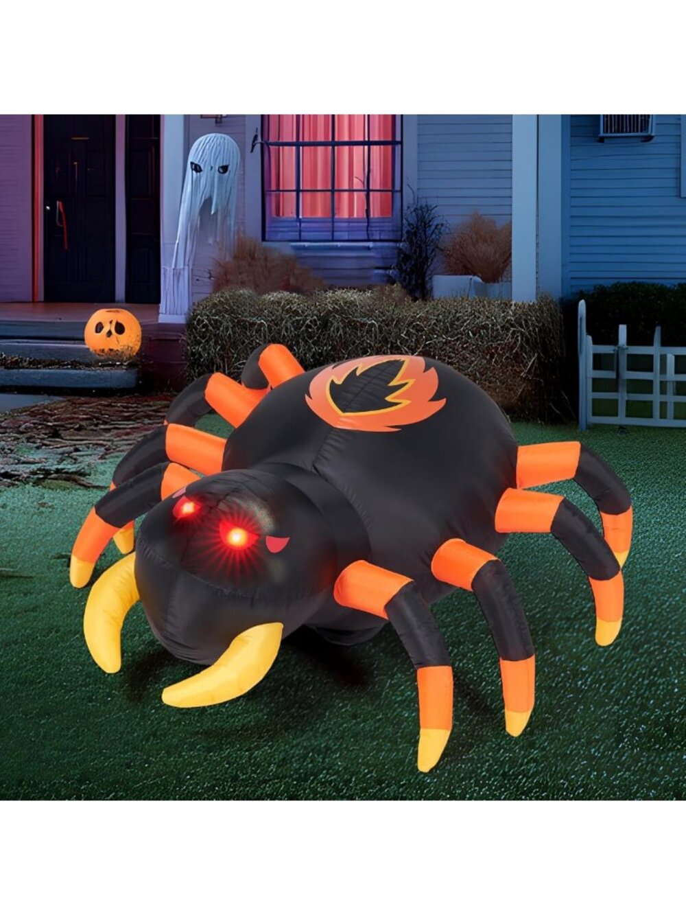 4FT Halloween Inflatable Spider with Remote Control, 360° Rotation & LEDs for - Picture 5 of 8